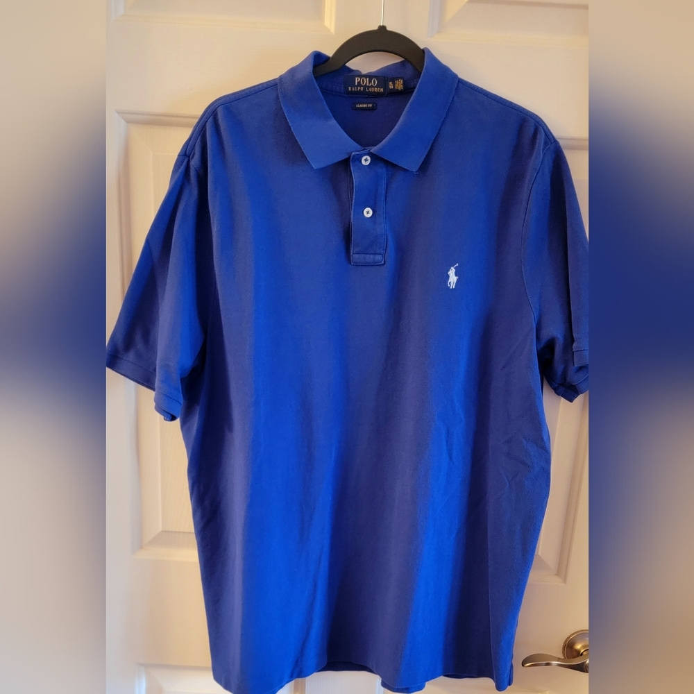 Men's Polo Ralph Lauren Classic Fit Solid Mesh Polo Shirt in Royal sz XL